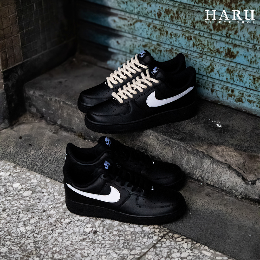NIKE AIR FORCE 1 黑白 AF1 小AMBUSH 男女同款 復古休閒鞋 FZ0627-010