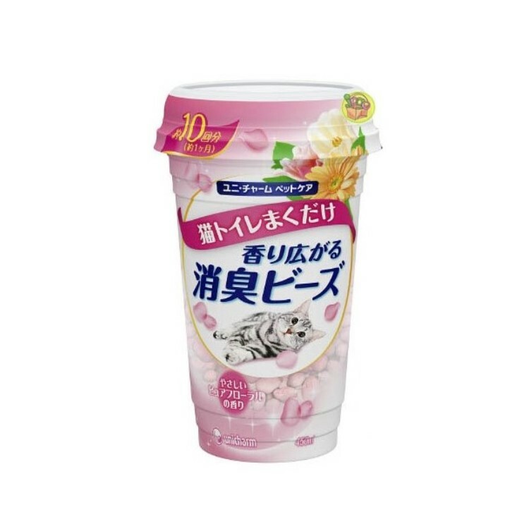 Unicharm 貓廁所用 除臭珠 柔和純淨的花香味 450ml