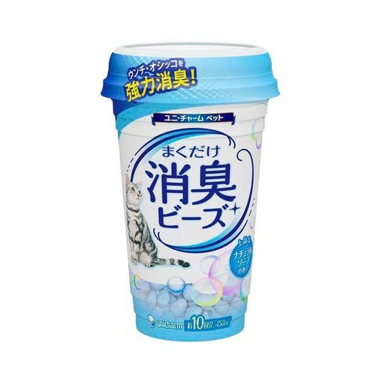 Unicharm 貓廁所用除臭珠 天然香皂香味 450ml