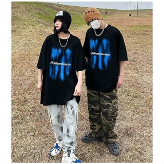 NightbornHunters 藍魂 噴漆感 暈染 效果 迷幻 電音 夜店 暗黑 街頭 短袖 K24