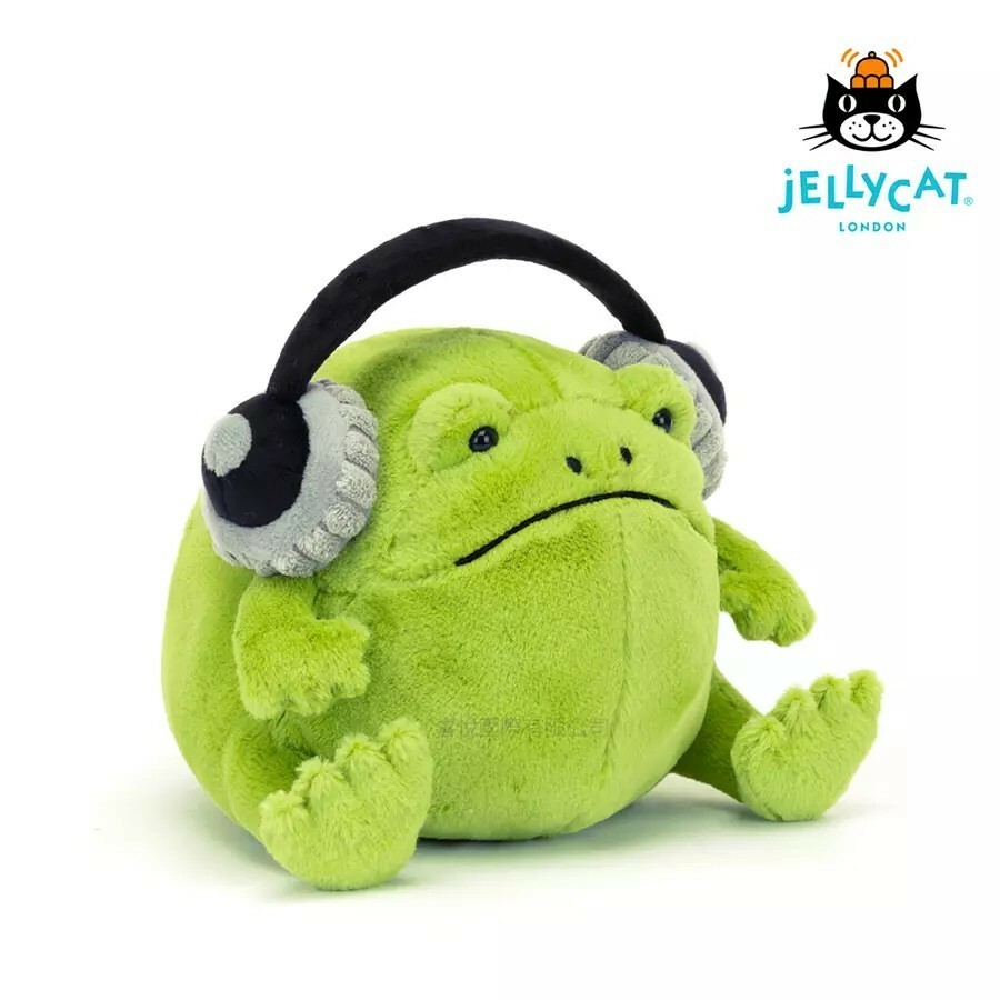 【樂森藥局】英國 Jellycat Ricky Rain Frog Headphones 搖滾耳機哭哭蛙/大眼蛙