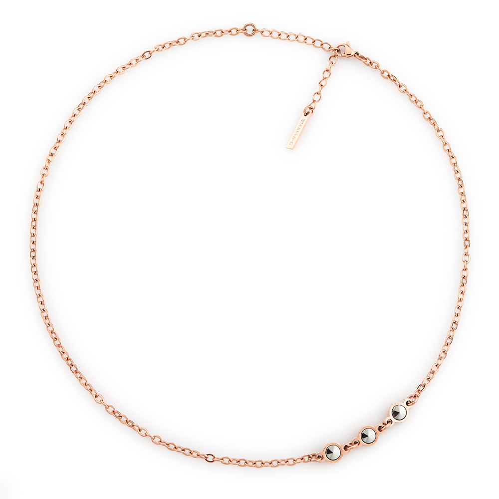 MASSA-G【NOX】尼克斯金屬鍺錠白鋼項鍊(玫瑰金)