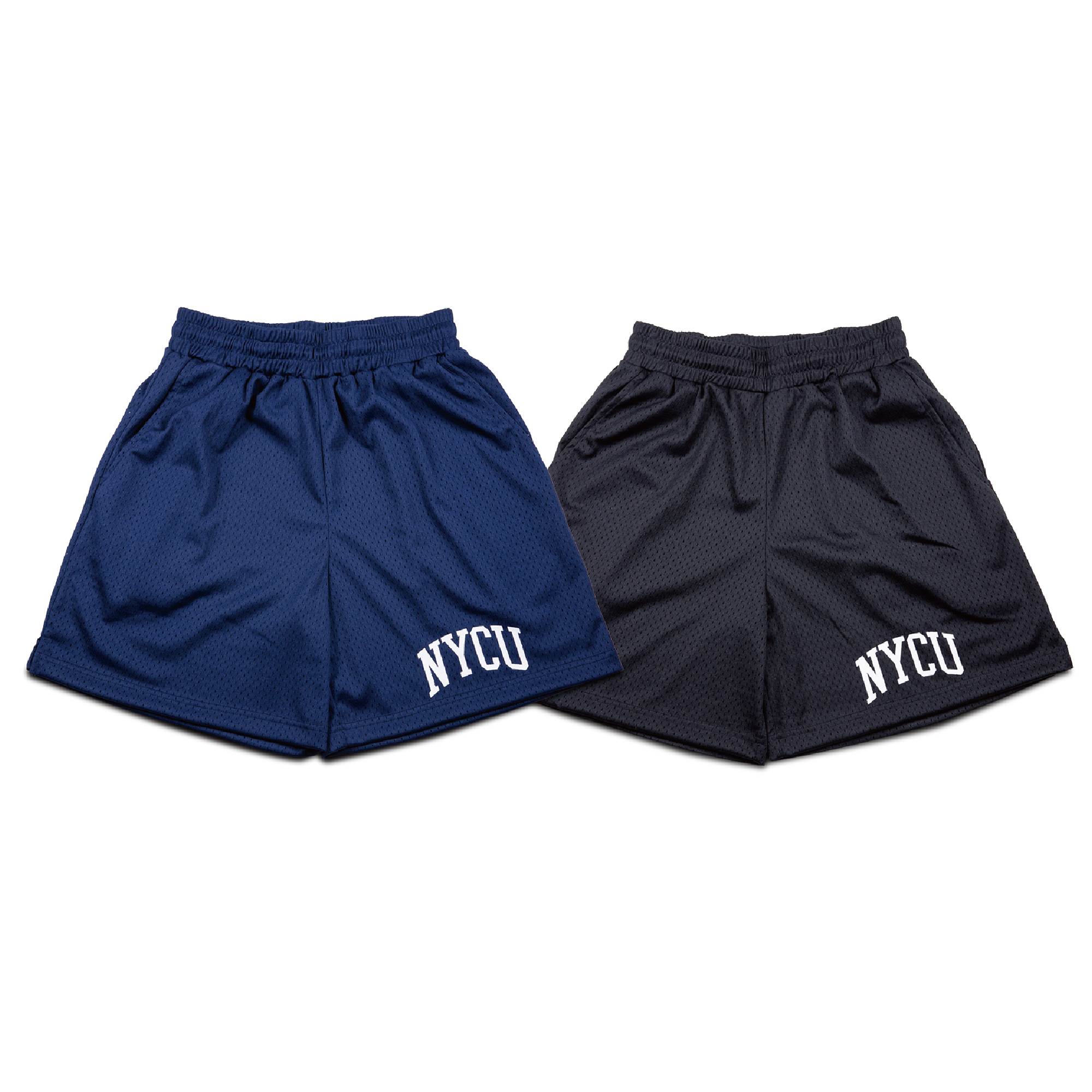 陽明交通大學 NYCU 復古網眼運動短褲 (黑色/深藍色)