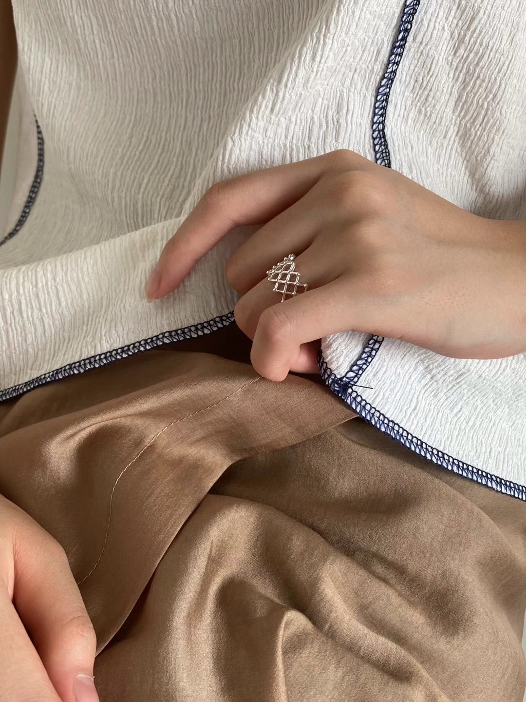 Mesh open ring  ͙S925