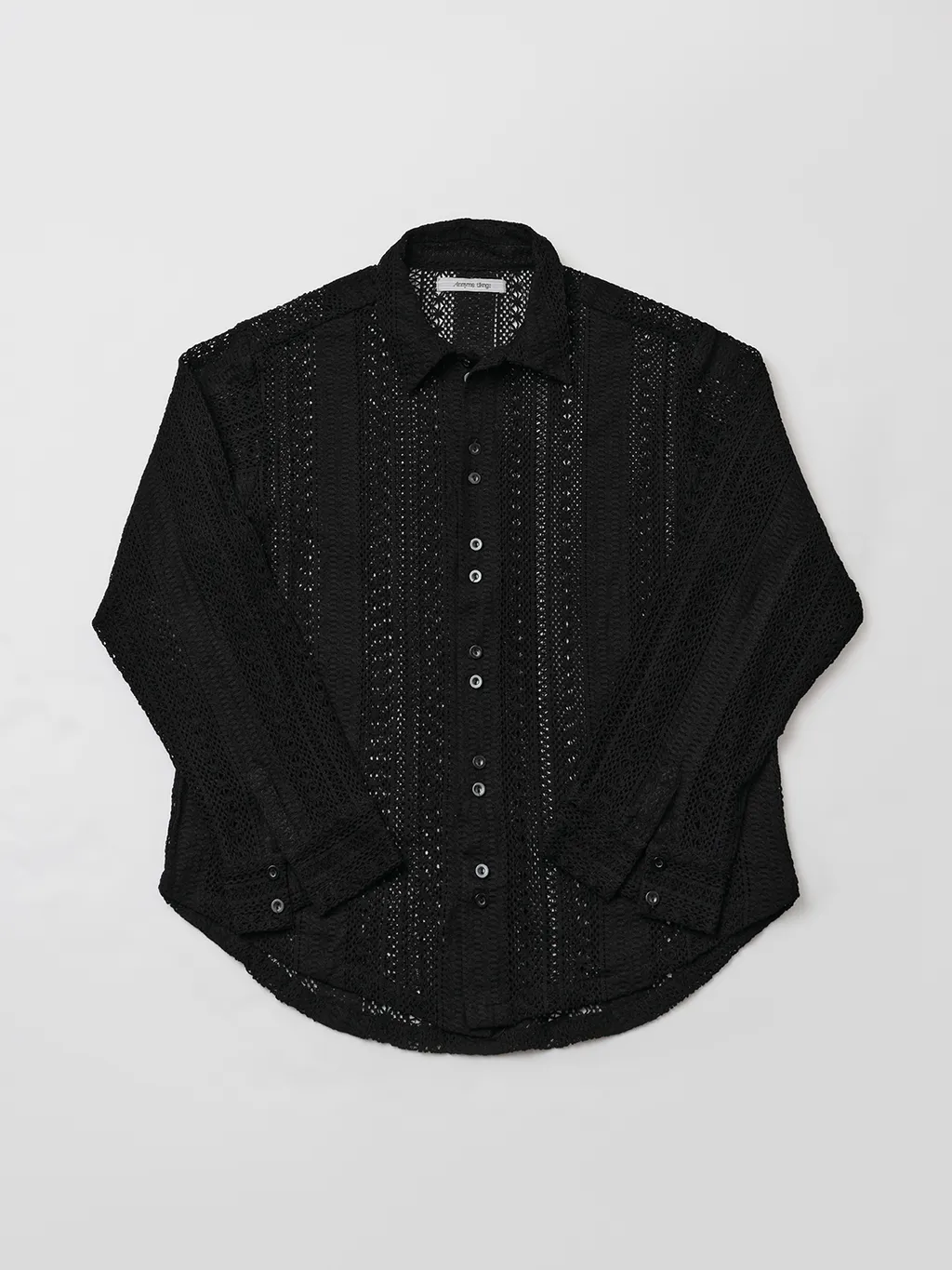 Anonymous Talking / Lace Long Sleeve Shirt 長袖針織襯衫 - Black