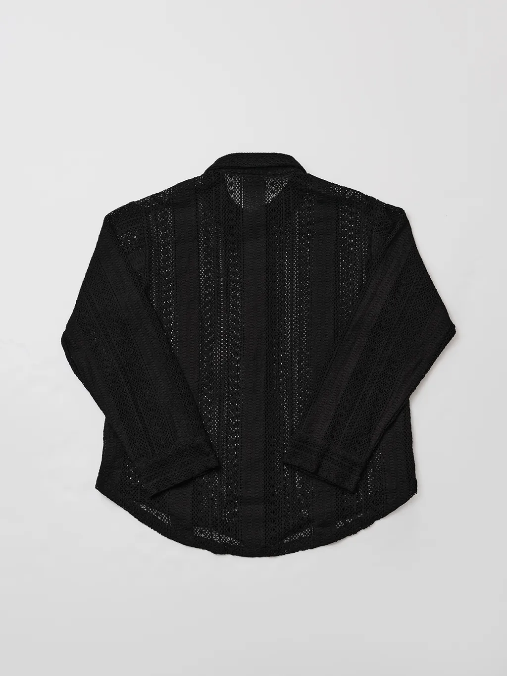Anonymous Talking / Lace Long Sleeve Shirt 長袖針織襯衫 - Black