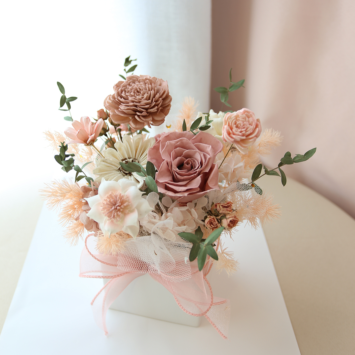 T14｜裸粉色系桌花