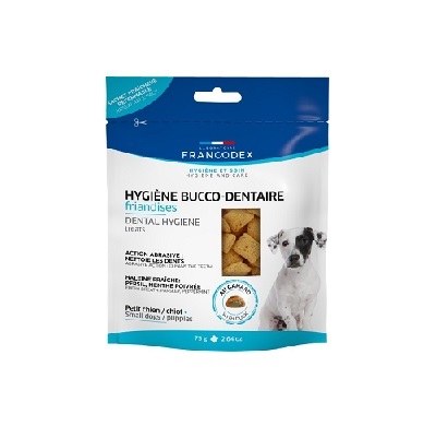 法國Francodex 幼犬及小型犬用 潔齒除口氣小食 鴨肉味 75g