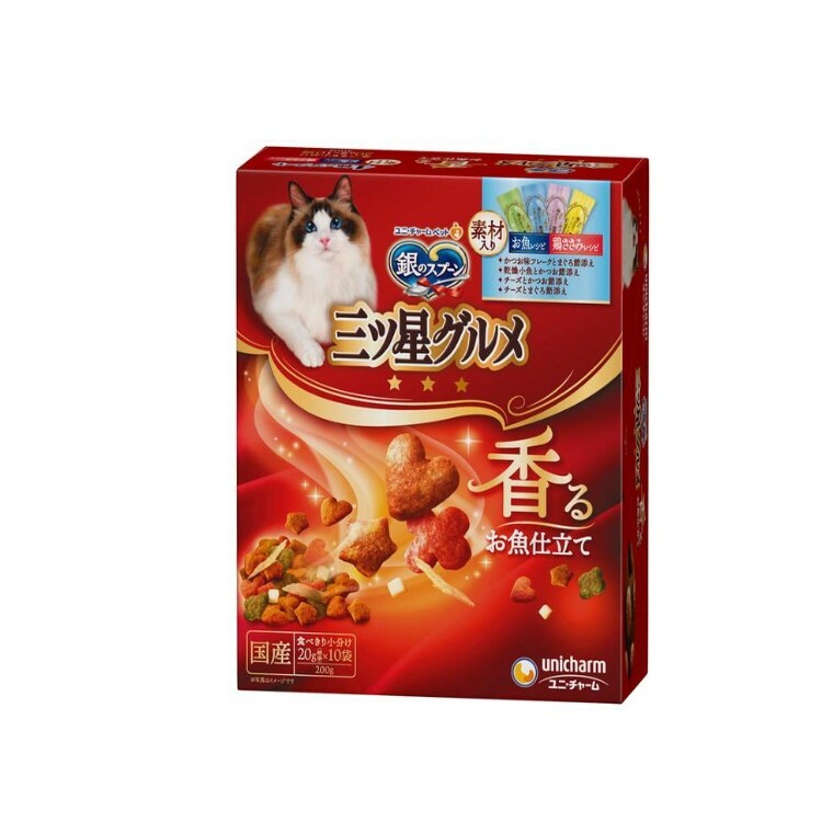 Unicharm 銀匙 貓用 魚味雞味 4種組合零食 200g