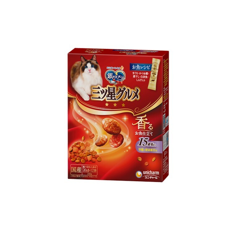 unicharm銀匙 15歲貓用維持腎臟健康 零食魚味240g