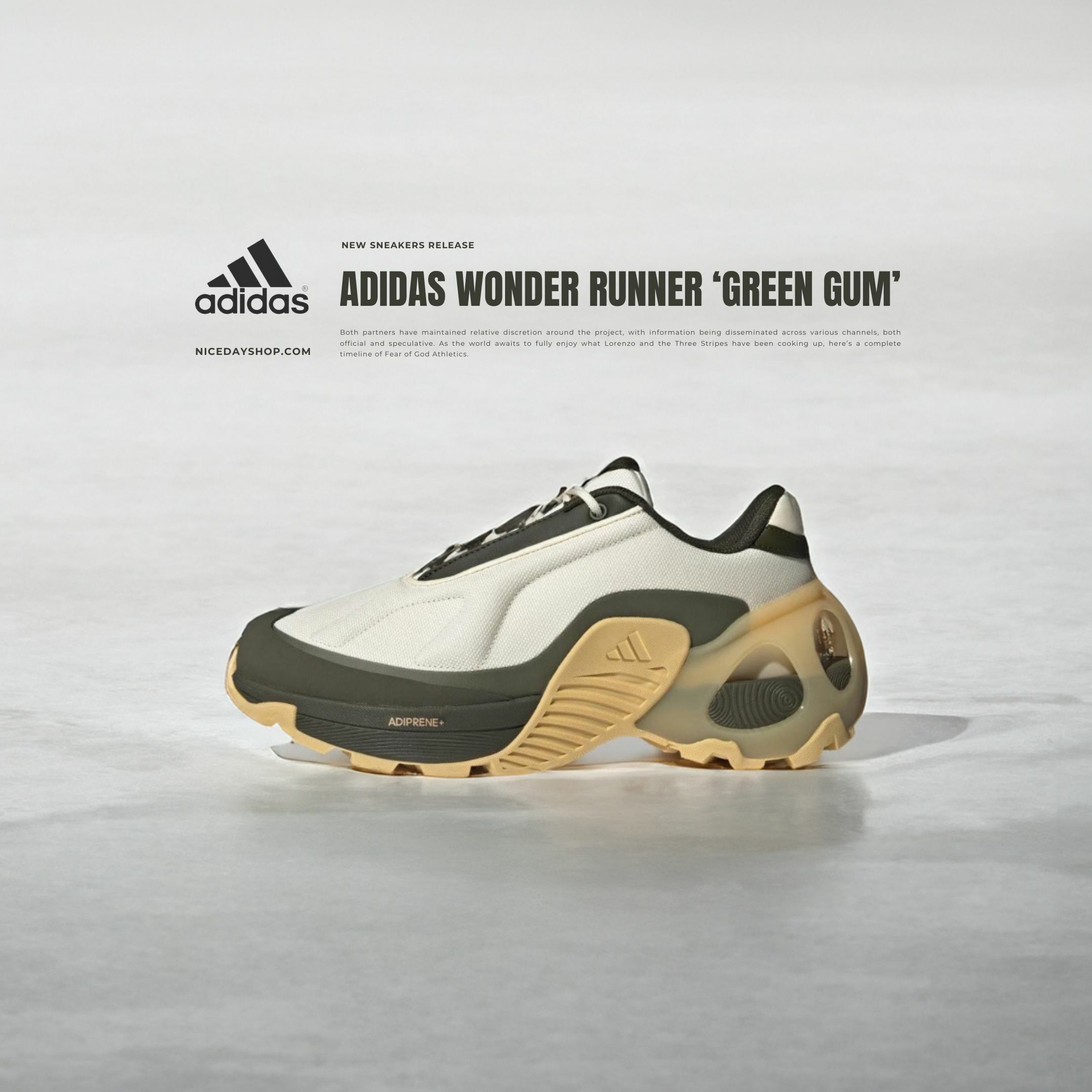 NICEDAY 代購 Adidas Wonder Runner 白黃綠 解構 焦糖底 機甲風 軍綠 JI2032