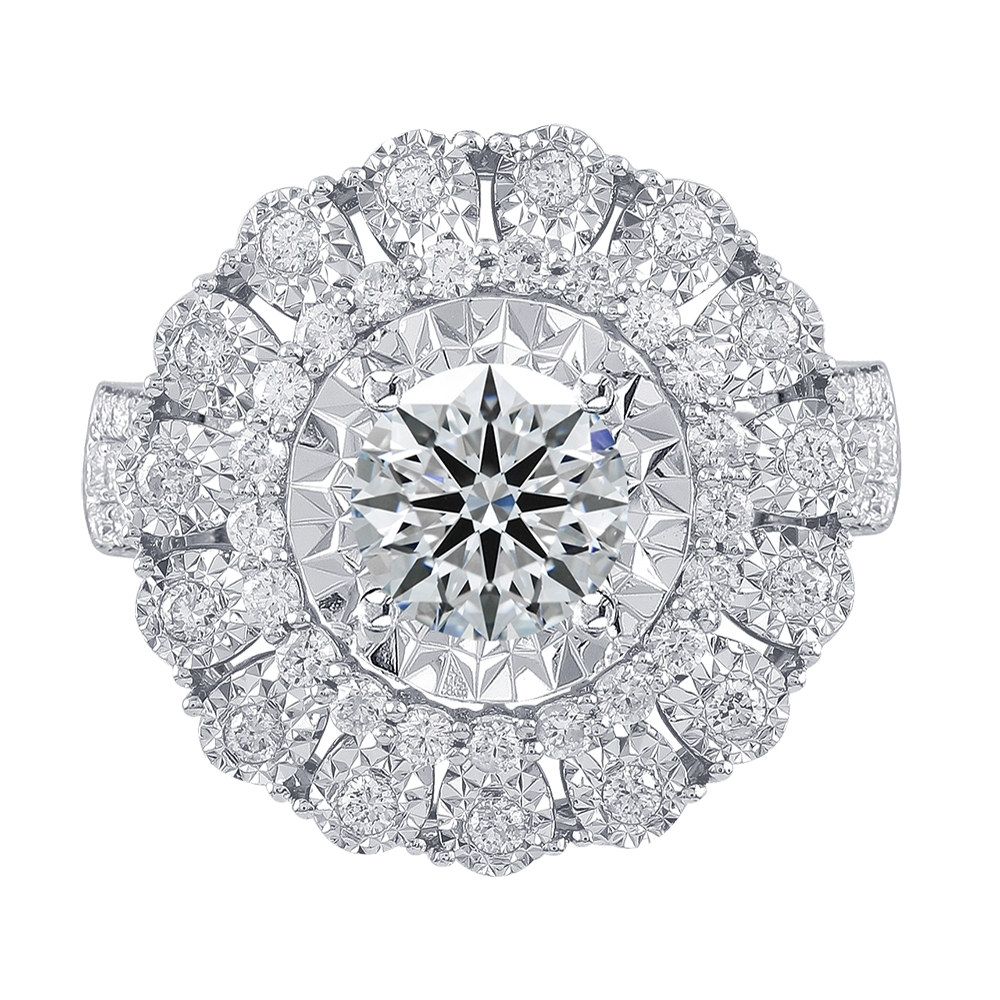 一克拉PT950滿鑽光燦鑽石戒指