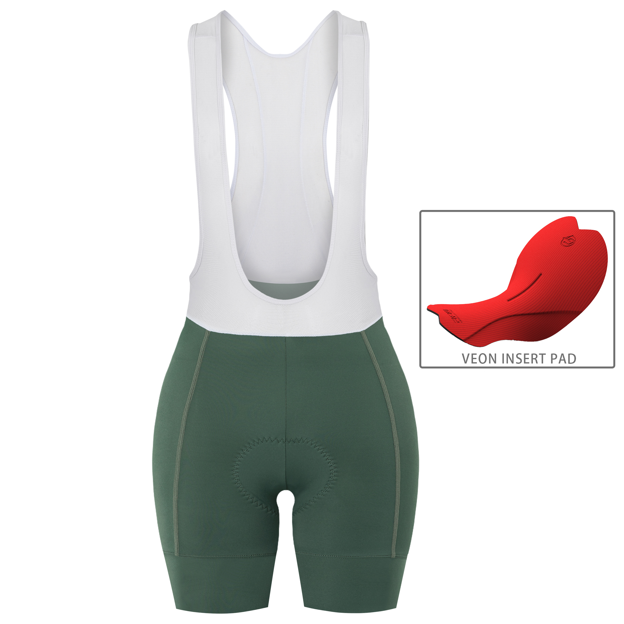 女款吊帶短褲 潔淨 II 灰綠