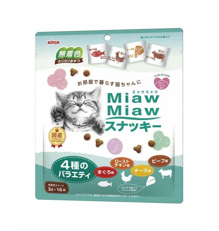 Miaw Miaw 雞肉 吞拿魚 牛肉 芝士 4種口味零食 48g