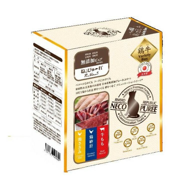 NECO PURE 無添加 牛大腿 雞砂肝 雞柳肉醬 20本 x 3種