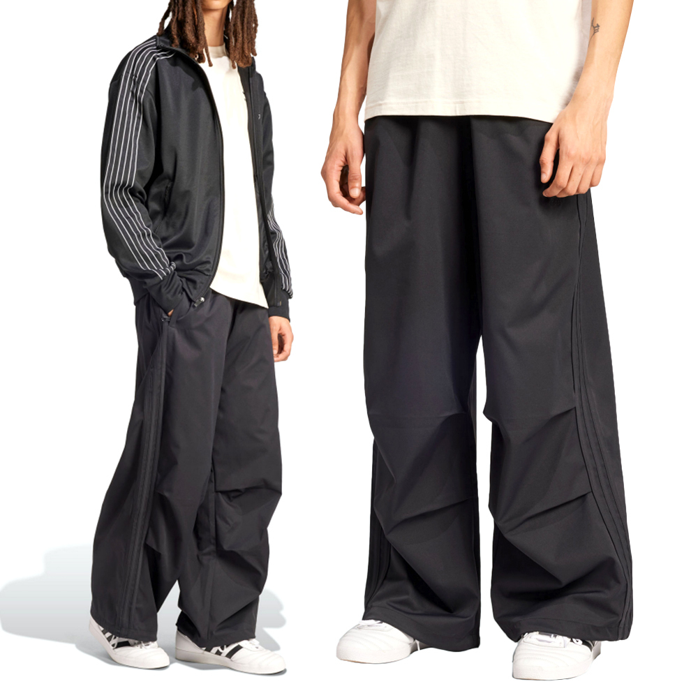 Adidas Parachute Pant 男款 黑色 運動 休閒 拉鍊 口袋 寬鬆 氣球褲 三葉草 長褲 IY2075