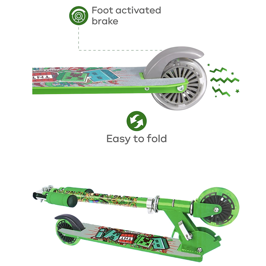 美國 Minecraft 可摺合閃燈滑板車