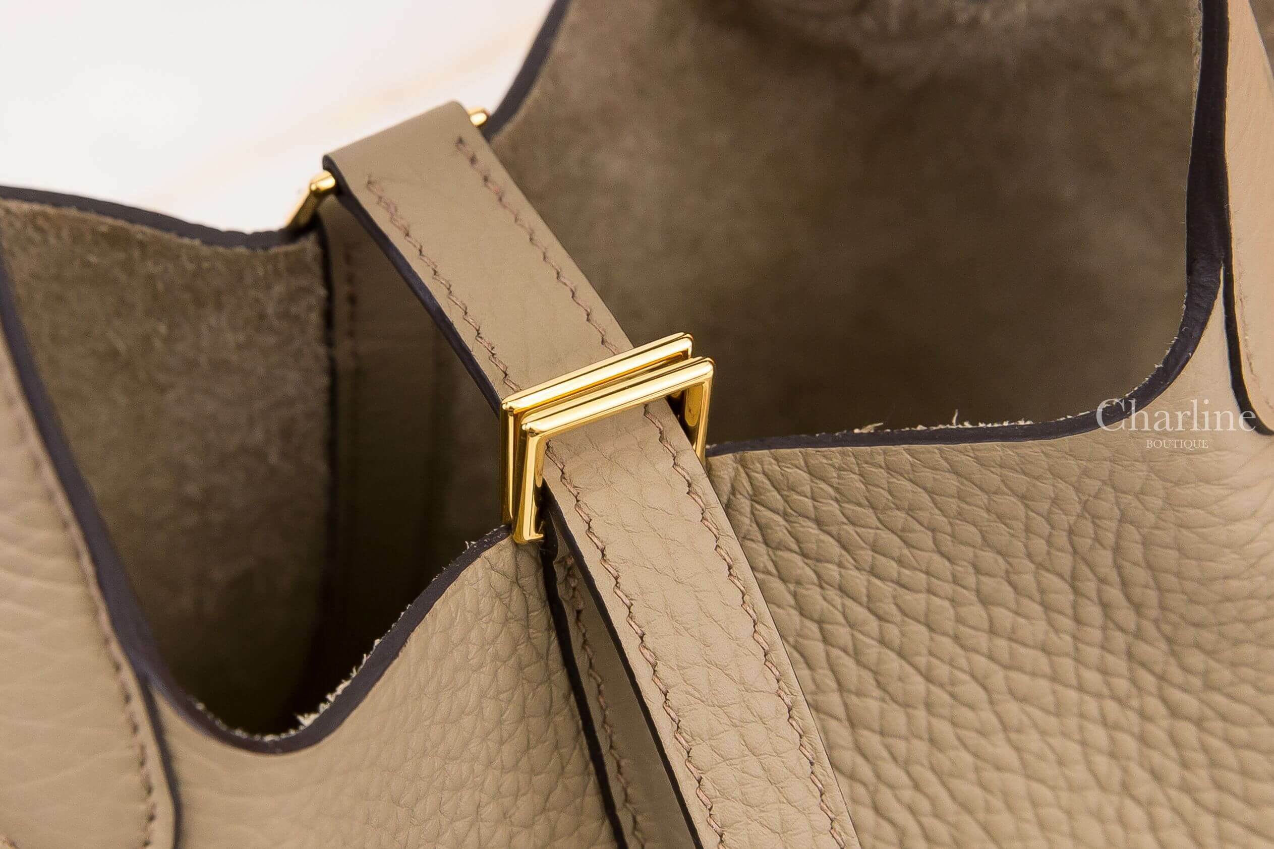 Hermès Picotin Lock 18cm 8Q Beige Marfa Taurillon Clemence 馬爾法米色金釦小型提把水桶包