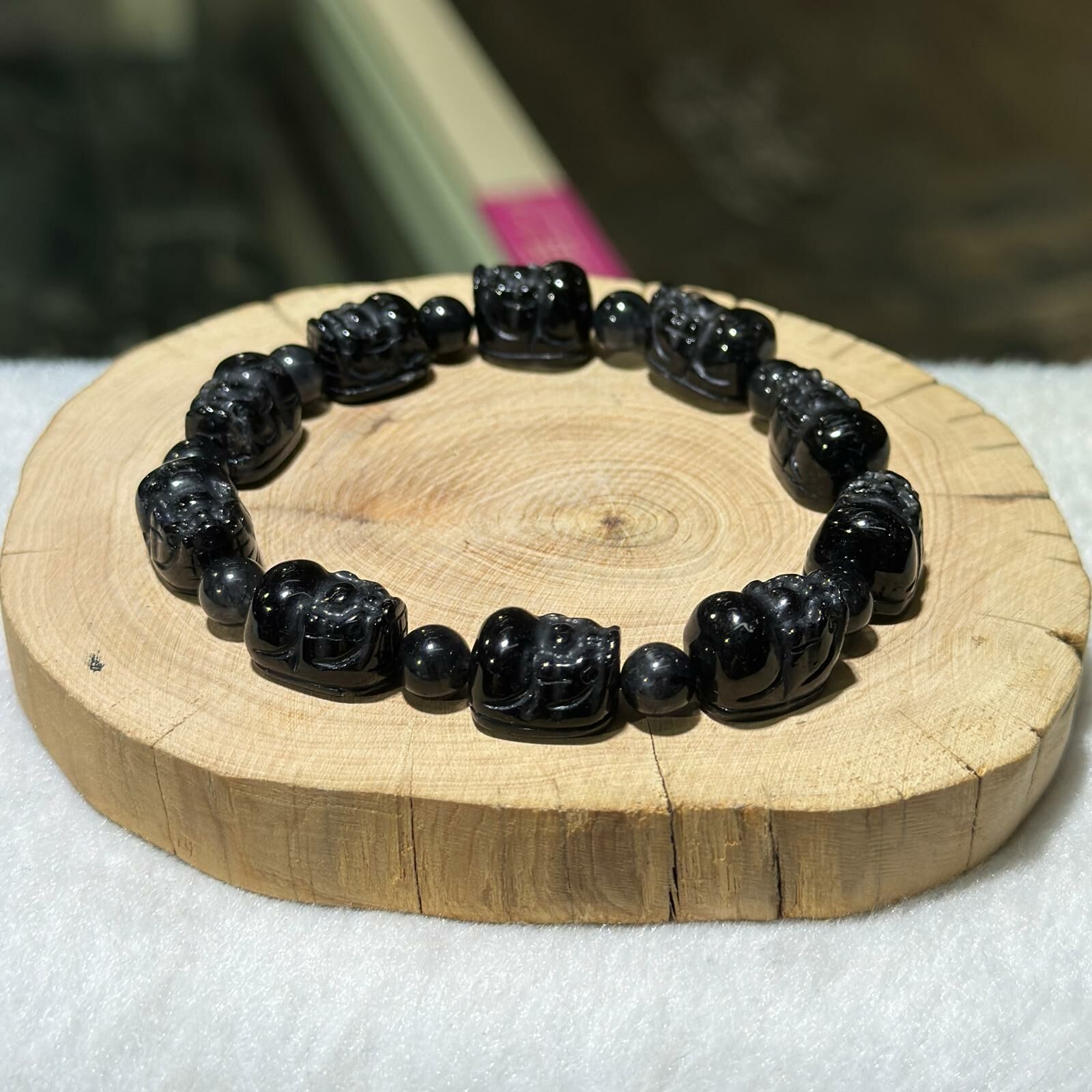 黑髮晶貔貅手串 10.5 mm +/-