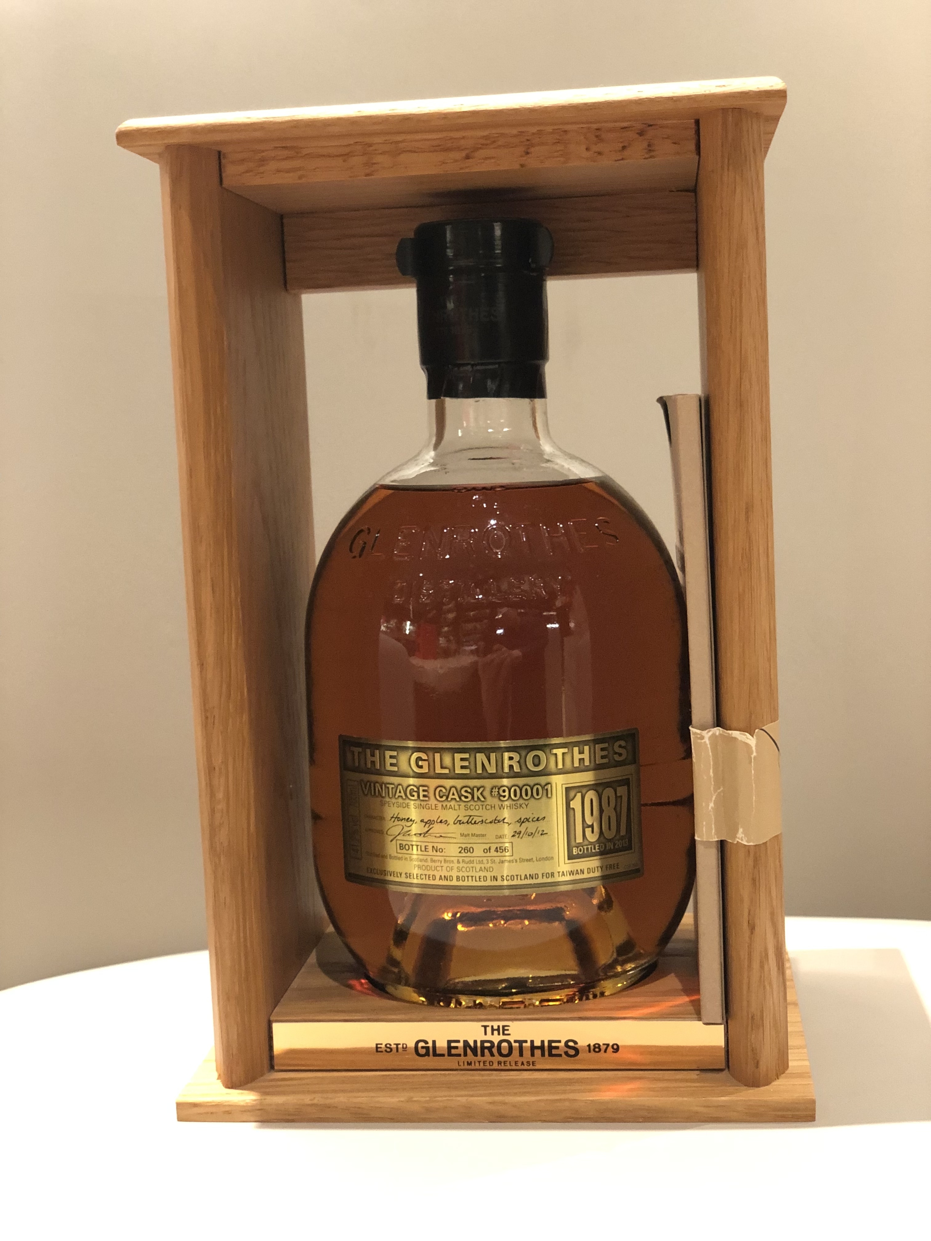 The Glenrothes Single Cask 1987#90001格蘭路思 1987 單桶編號原酒