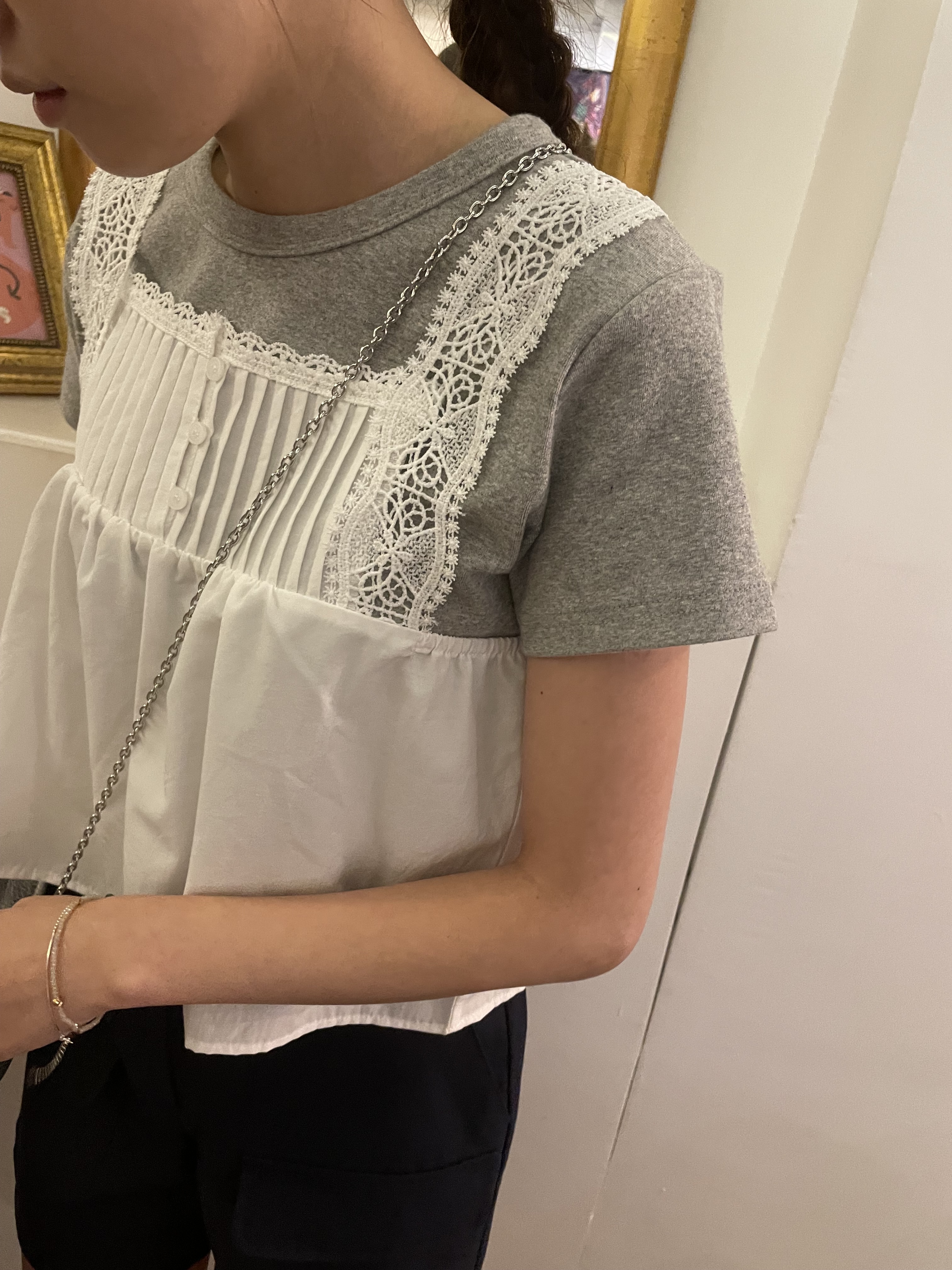 田園風光，瓷磚勾花肩帶背心