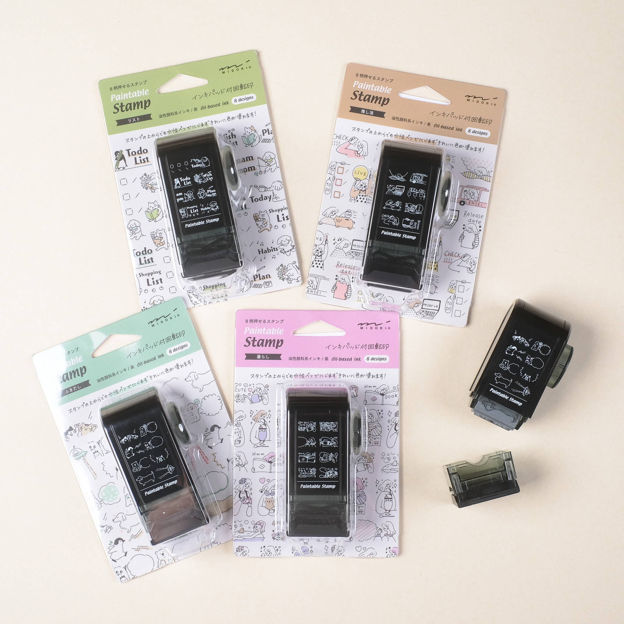 迴轉印章 (含黑色印台) / MIDORI / Japan