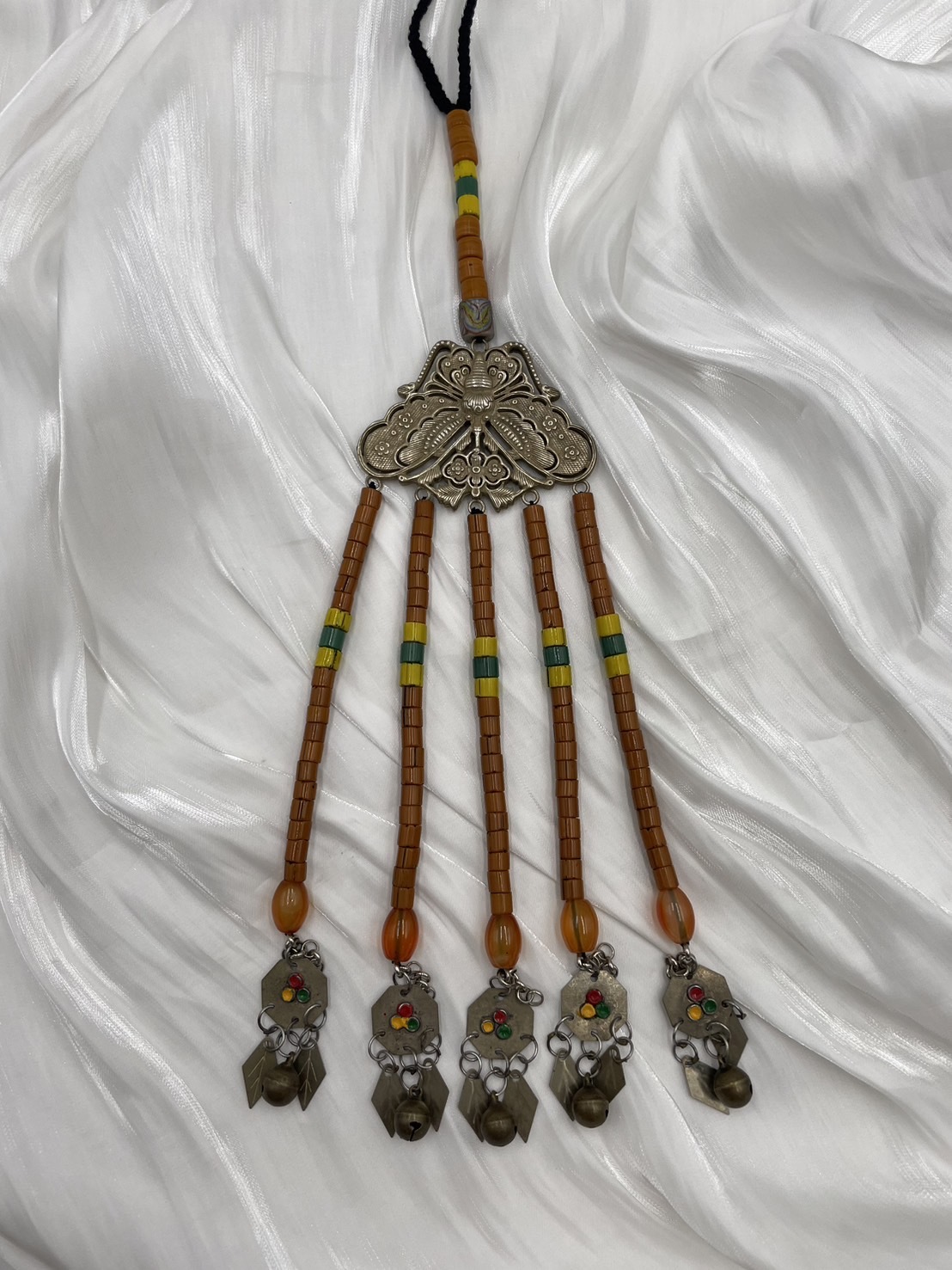 Muni-No.12傳統花珠老珠串珠墜飾30cm