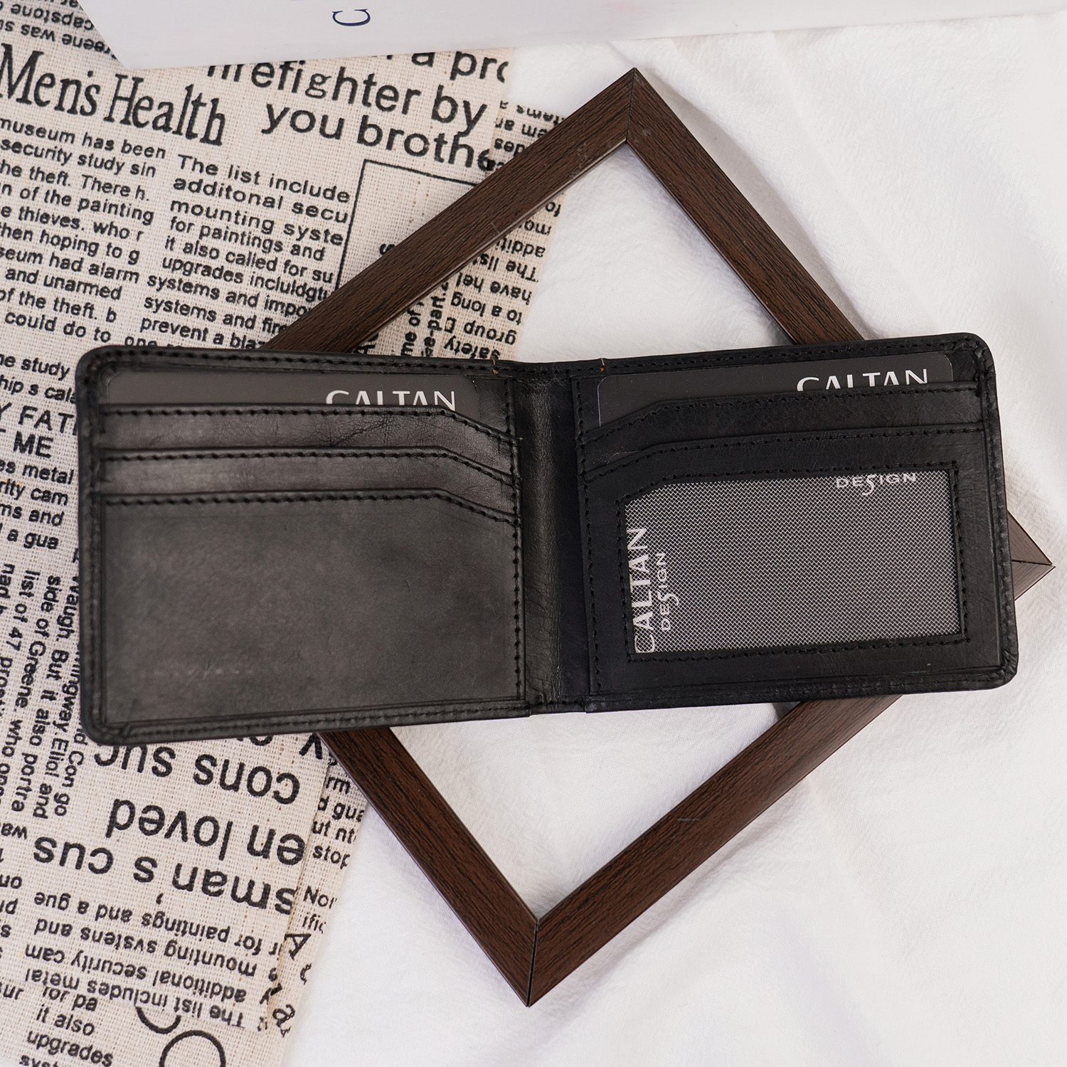 『新品上市』老爺有喜  真皮三頁式零錢包短夾(075125bk)