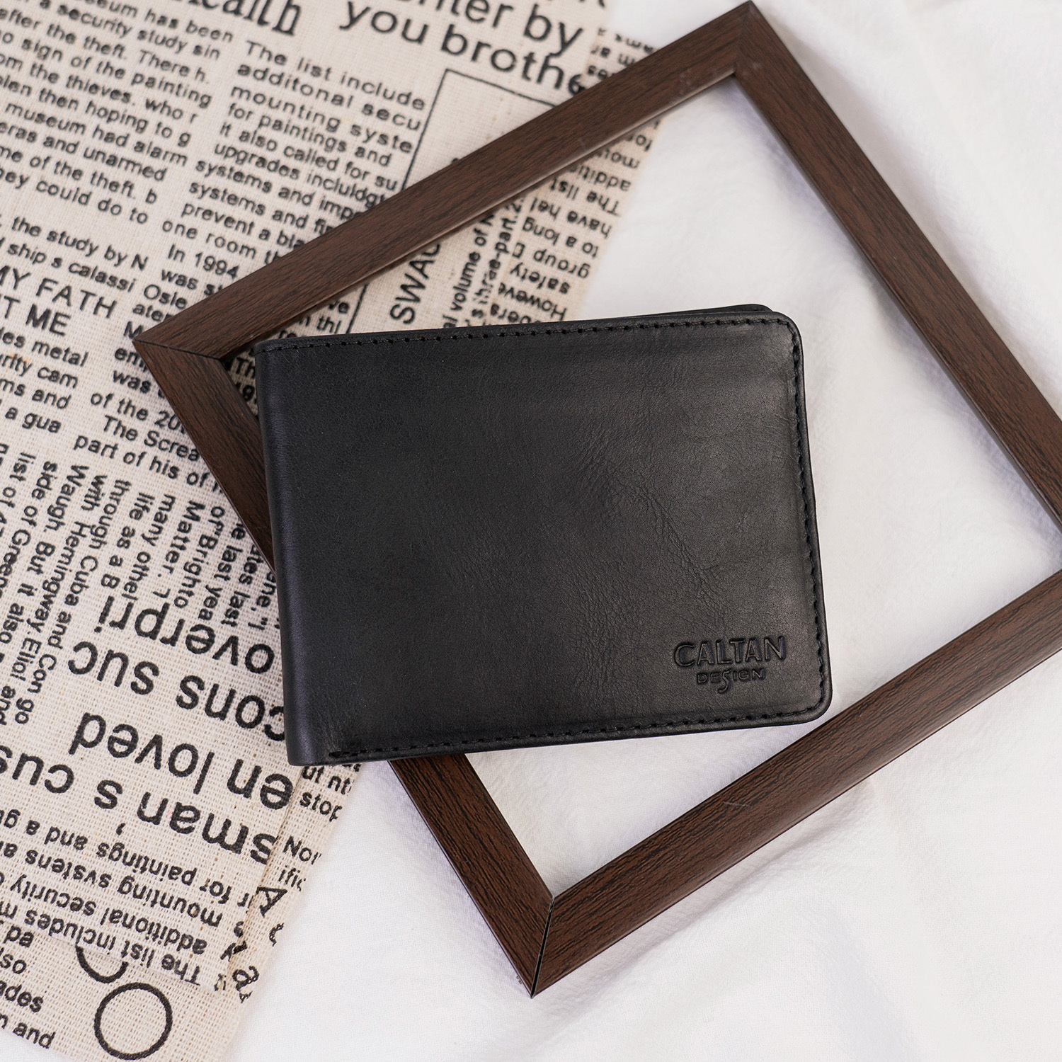 『新品上市』老爺有喜  真皮三頁式零錢包短夾(075125bk)