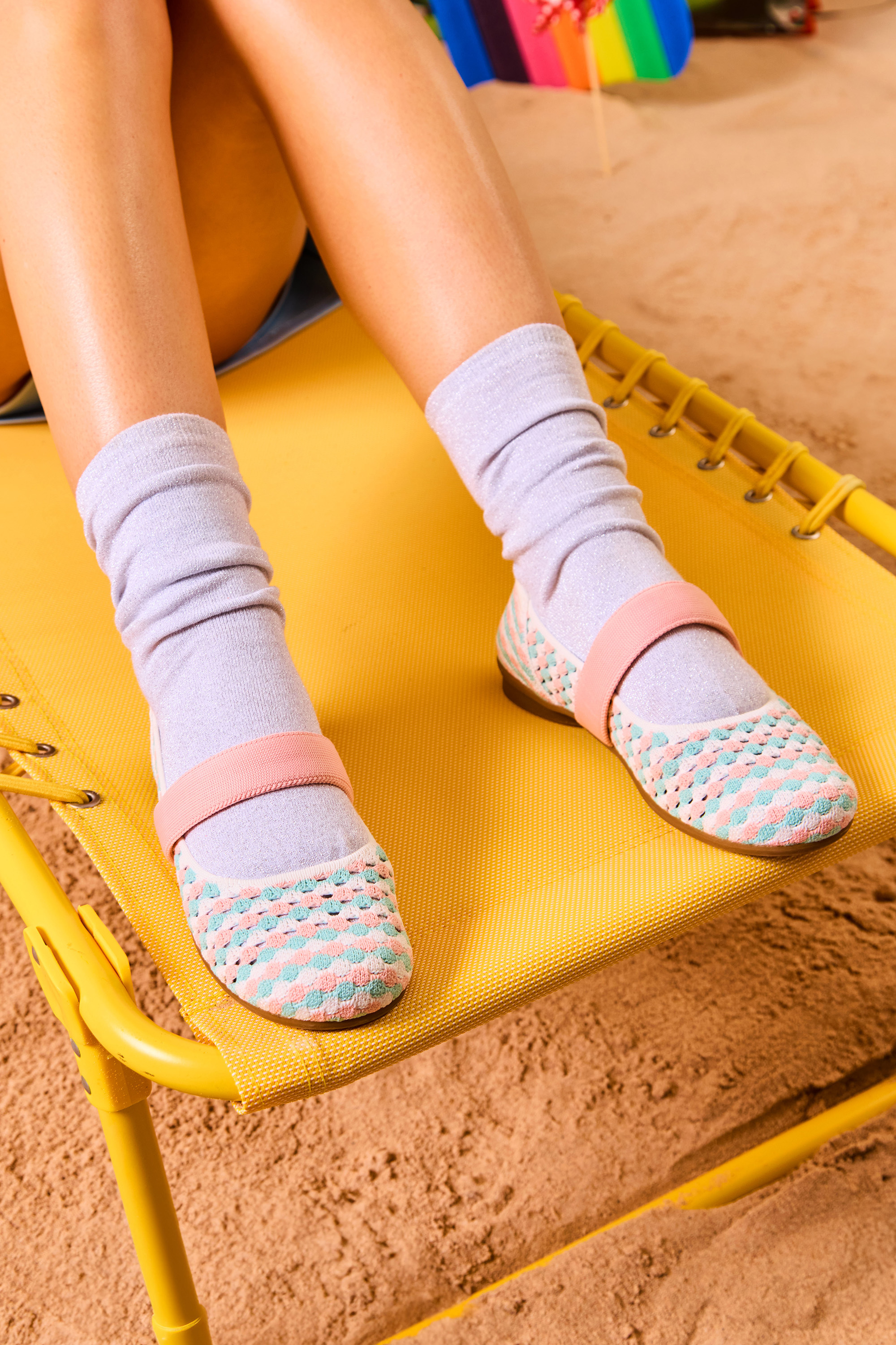 泡泡鏤空平底鞋 糖果粉