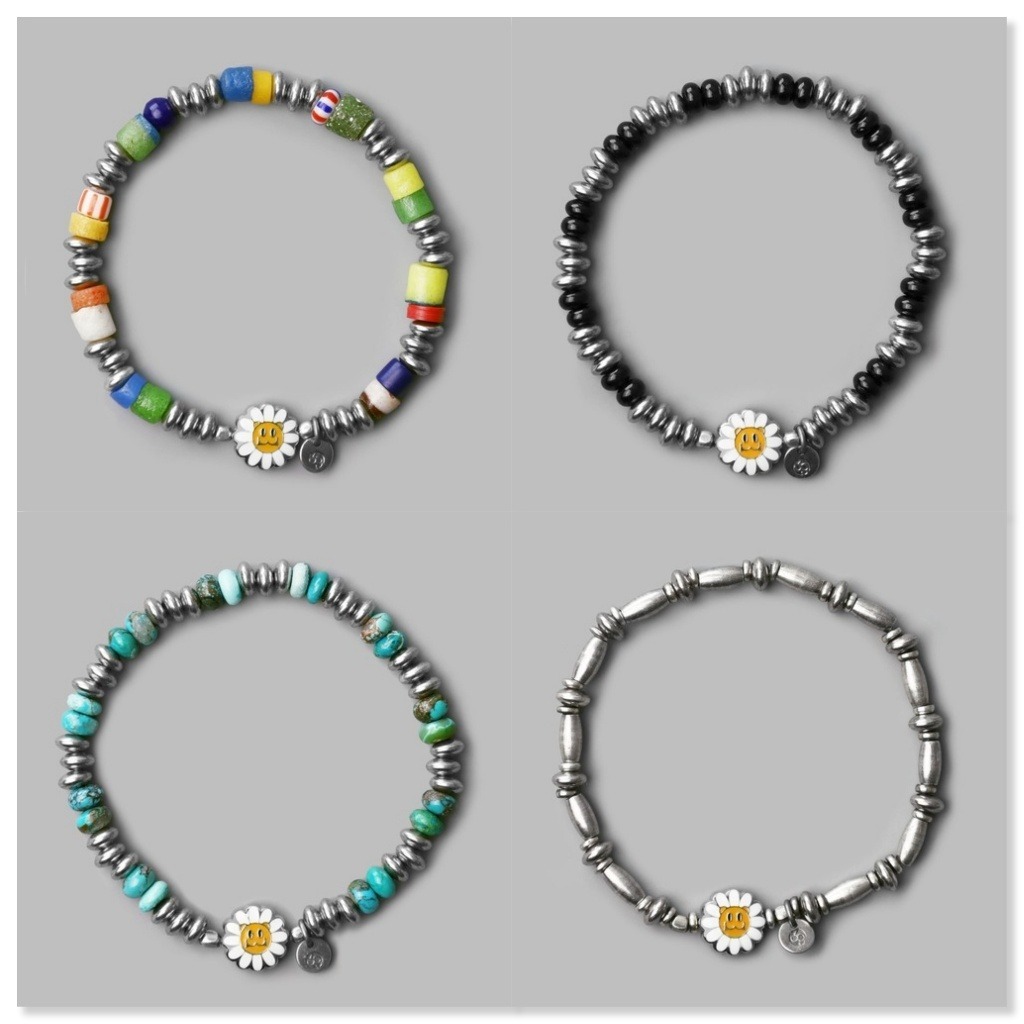 LION HEART × SunKu 聯名 手環 日本銀飾品牌 笑臉 琉璃 串珠 新款小花 現貨