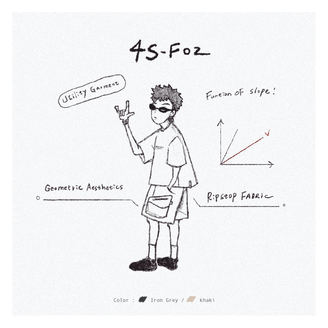 『 Pre-Sale 』DRiFTNESS｜4S-F02 “tangent slope” 幾何流線工裝短褲