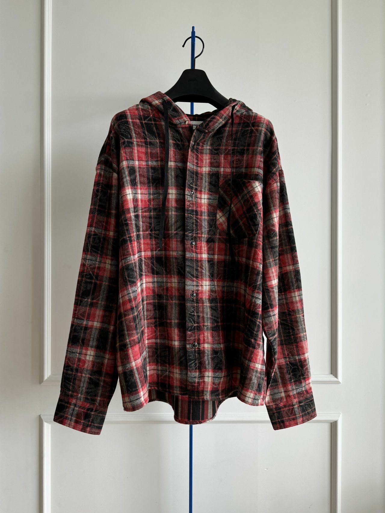 格仔連帽長袖恤衫 MALENKII-087S