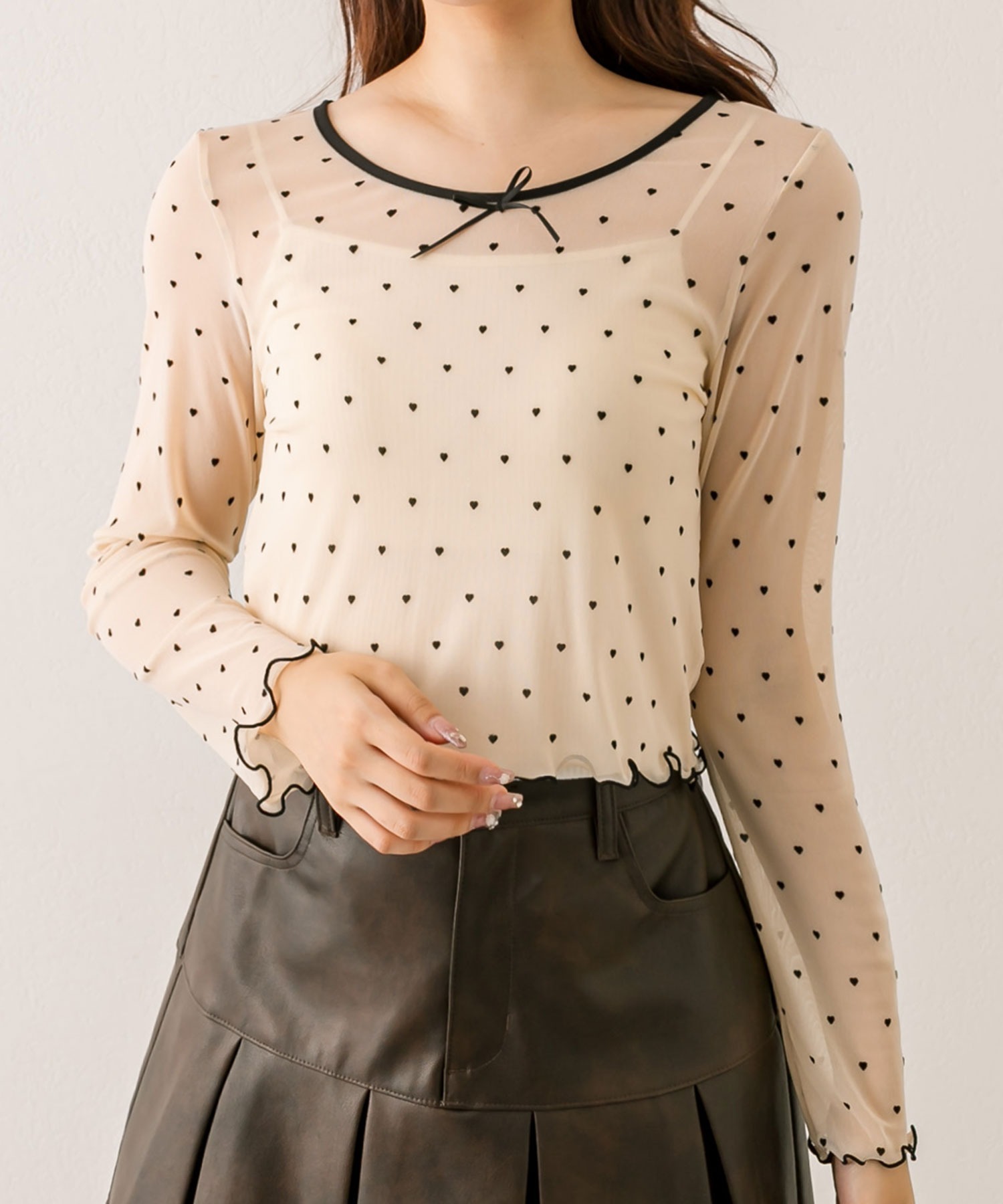 預購 -[預約 9 月] JP 透視圖案Top