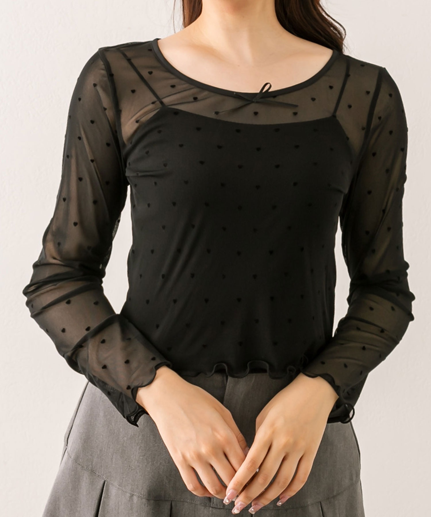 預購 -[預約 9 月] JP 透視圖案Top