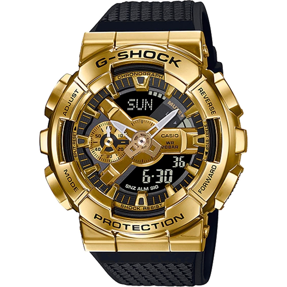 【CASIO G-SHOCK】GM-110G 金屬工業系列 3年電池 多功能 防水200米 碼錶 夜光 電子錶-
