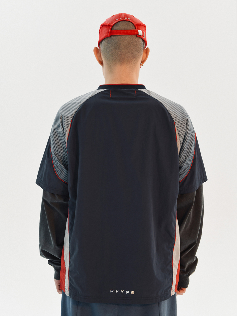 HONDAx PHYPS DEPT Speed Track nylon T-shirt Navy 尼龍短TEE