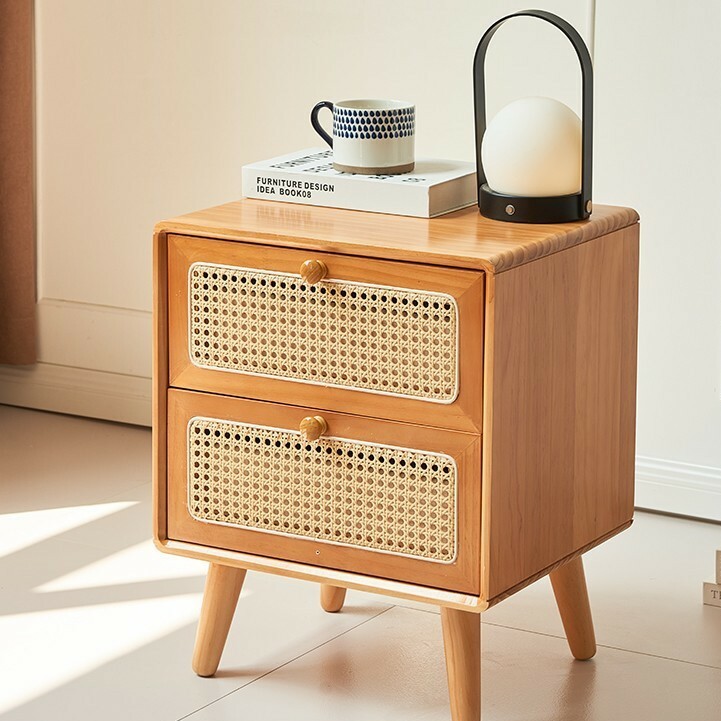 《4660》日式實木藤編床頭櫃