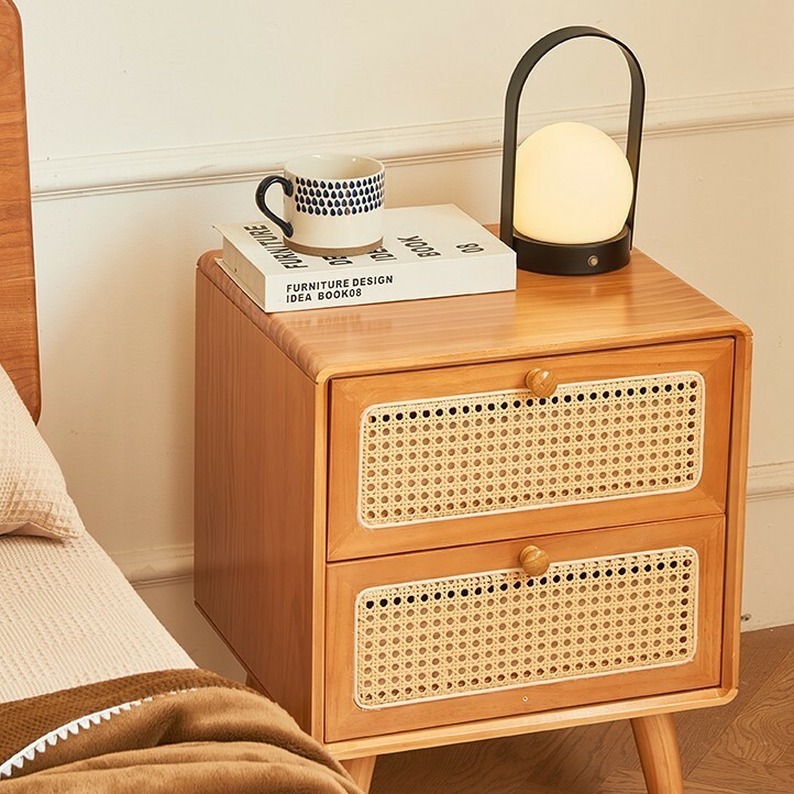 《4660》日式實木藤編床頭櫃