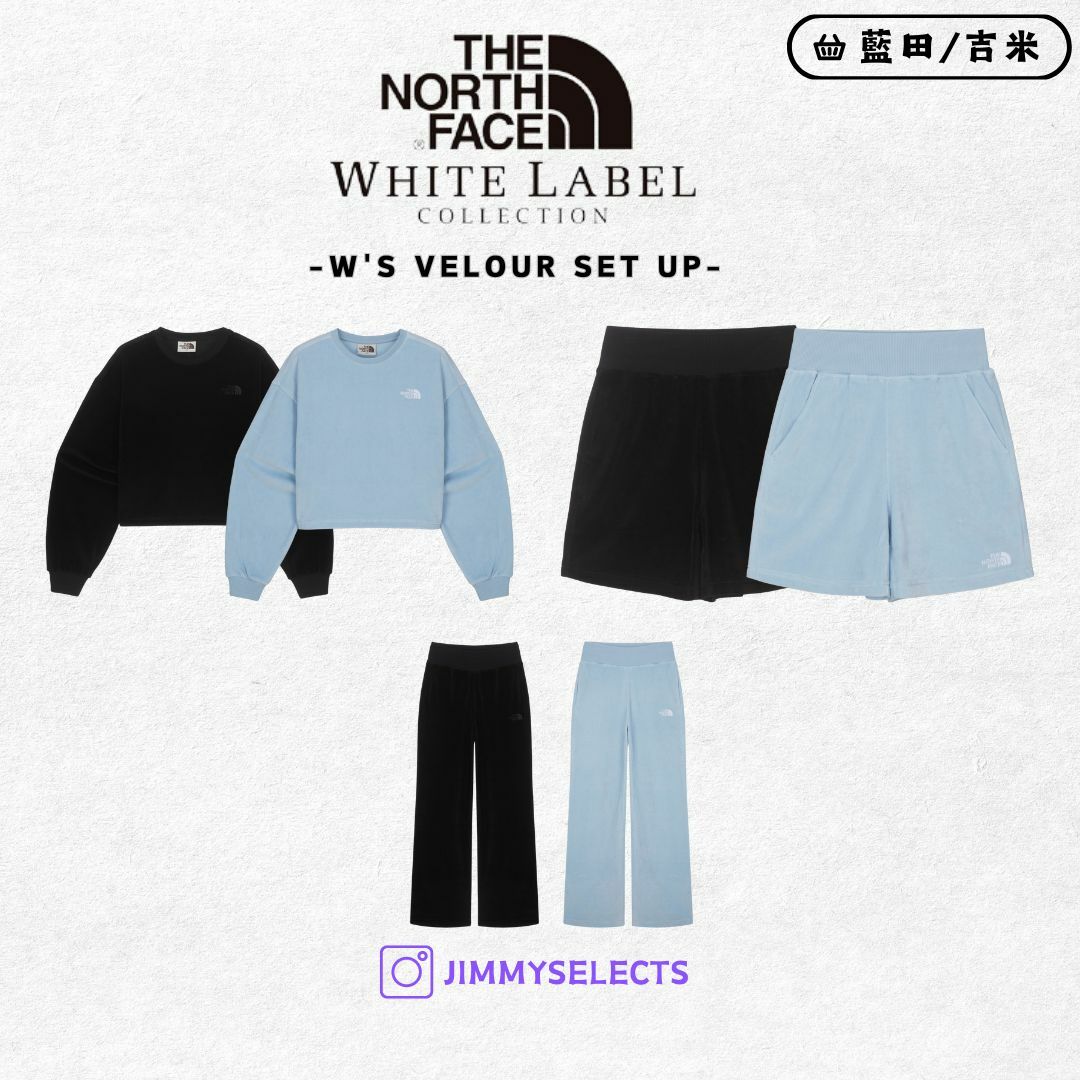 【代購】THE NORTH FACE 北臉 白標 女 VELOUR 絲絨 衛衣/短褲/長褲 套裝 NM5MQ80/NP6KQ80/NS6KQ80