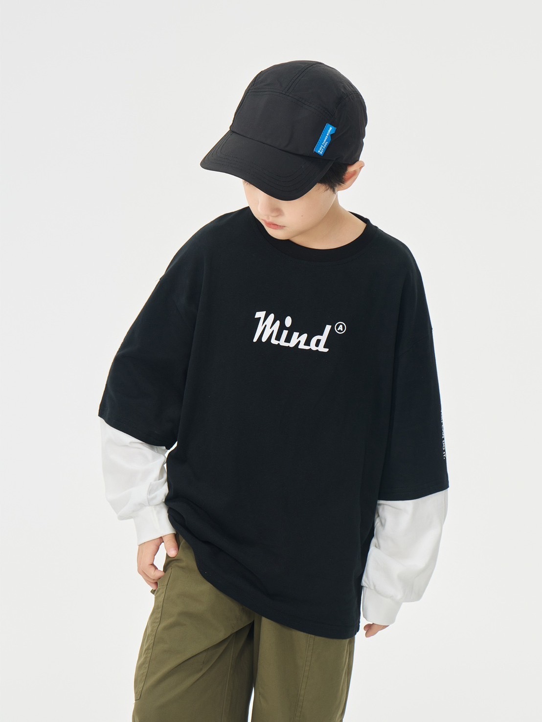 Mind帥氣假兩件上衣