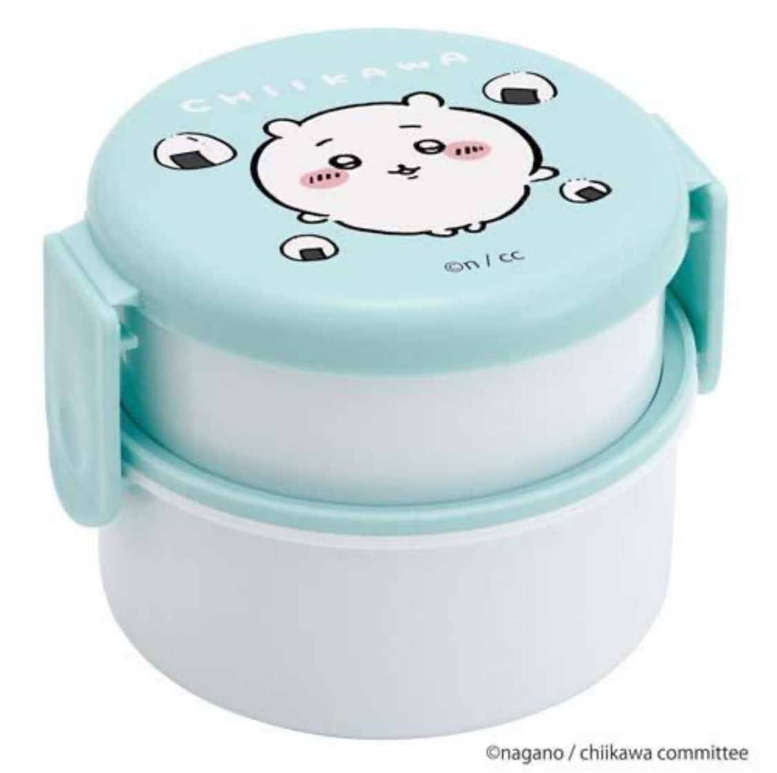 日本限定 Chiikawa 吉伊卡哇 日本製 圓形兩層式母子食物盒連叉500ml (Skater)