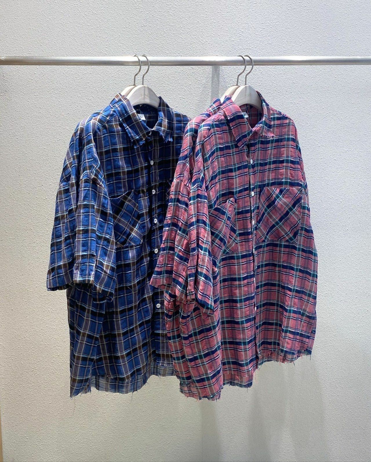 格仔短袖恤衫 aprotic-013S