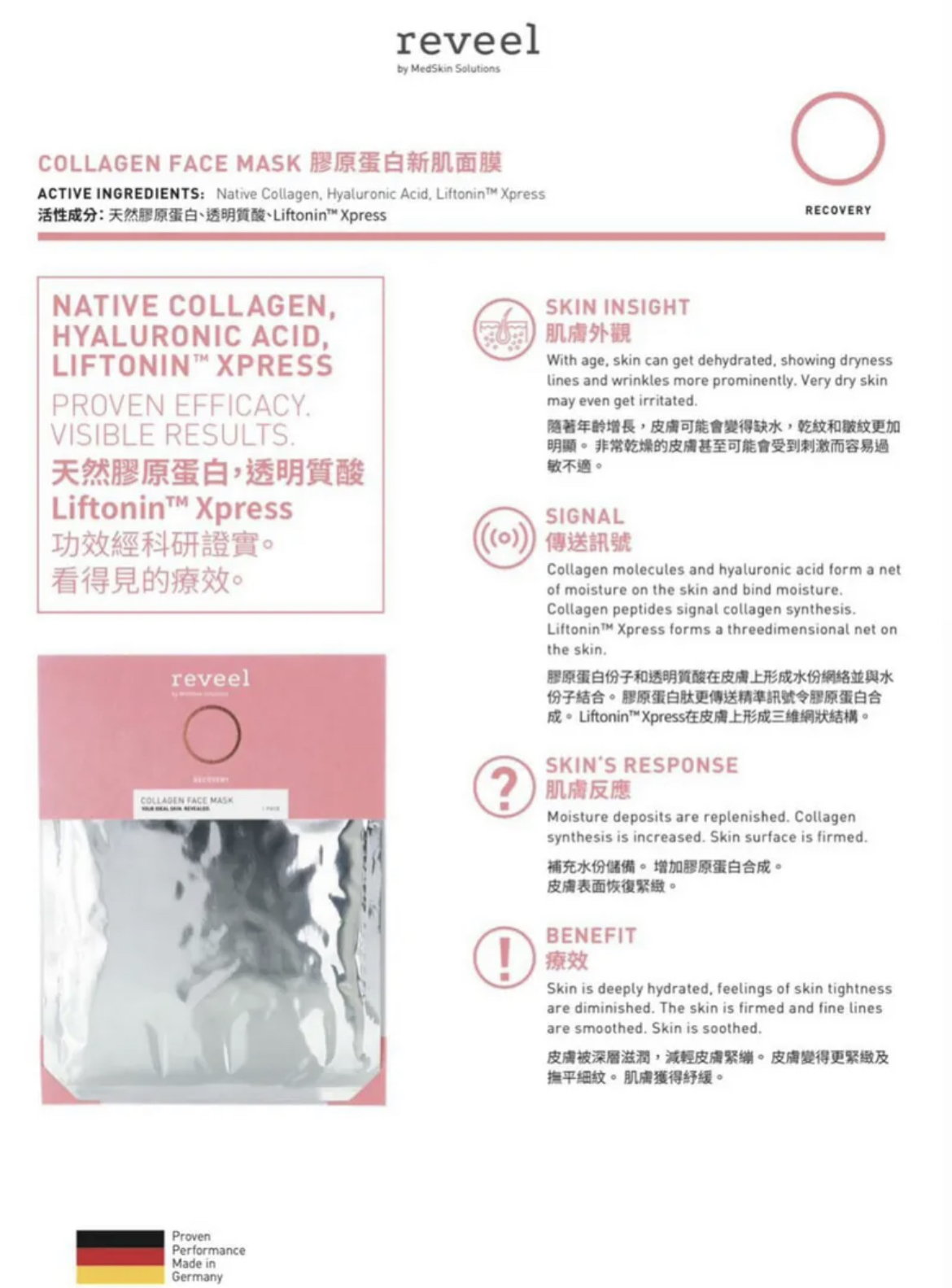 Reveel Collagen Face Mask 膠原蛋白新肌面膜 (一盒八片)
