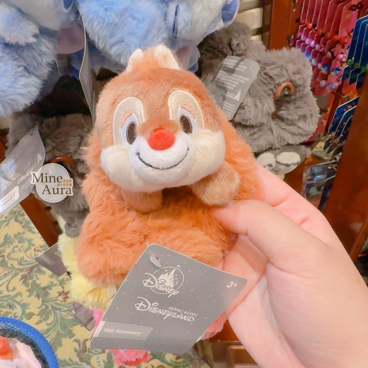 紅鼻 蒂蒂 Dale 絨毛大頭 毛球 造型 毛毛 髮束 大腸圈 髮飾 奇奇蒂蒂 Chip 'n Dale -香港迪士尼樂園