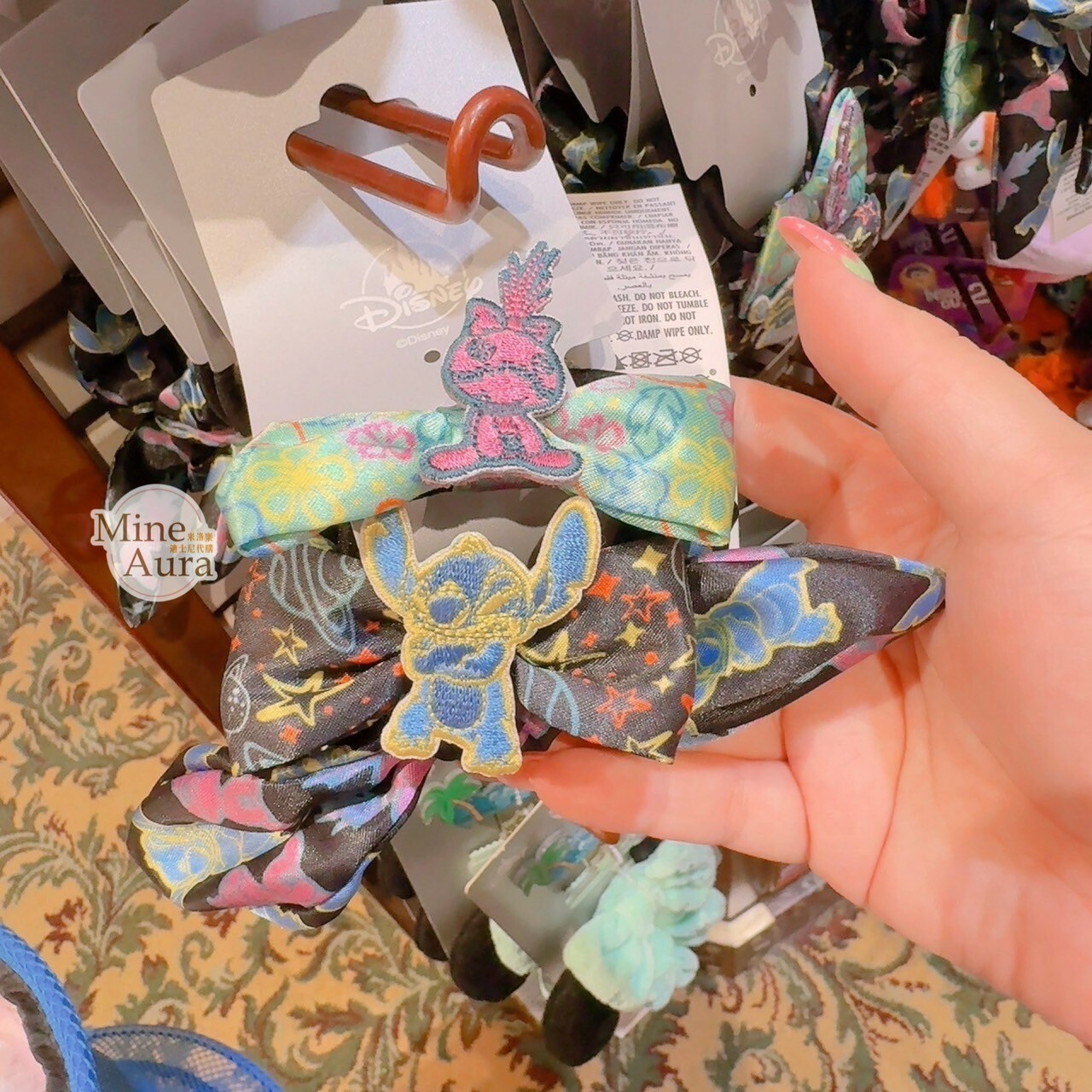 史迪奇 Stitch 抱抱 醜丫頭Scrump 蝴蝶結 造型 髮夾 大頭髮束 髮飾 2入組 星際寶貝 Lilo & Stitch -香港迪士尼樂園