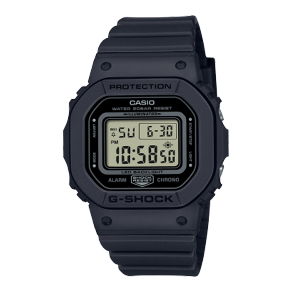 【CASIO G-SHOCK】GMD-S5600BA 耐衝擊 3年電池 雙LED燈 多功能 防水200米 世界時間 碼錶 閃燈警示 電子錶-