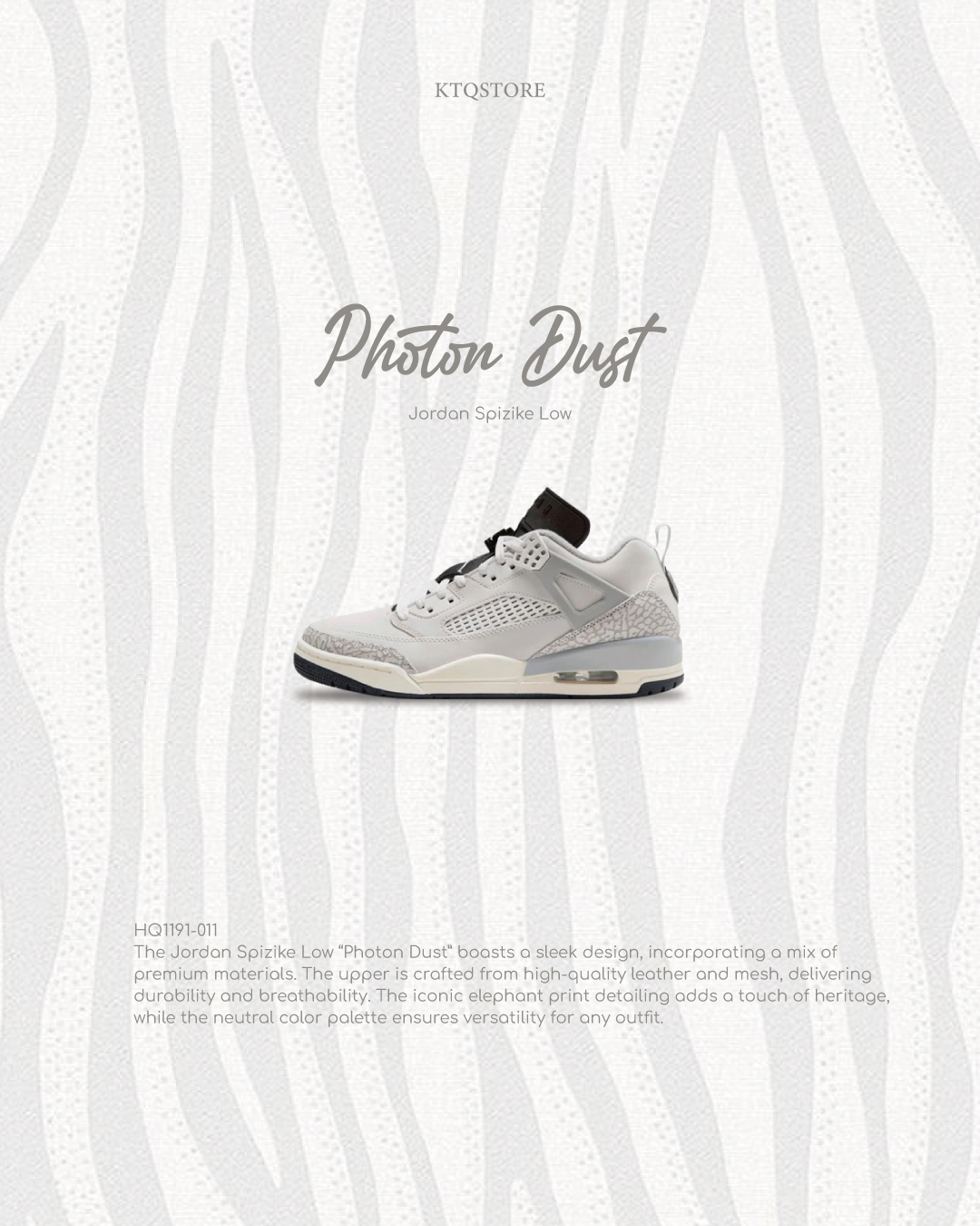 KTQ STORE ‧ Jordan Spizike Low "Photon Dust" 光子塵埃 HQ1191-011