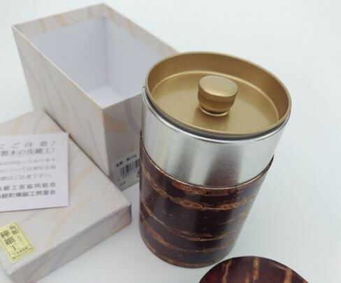 Japan tea caddy Natural sakura bark