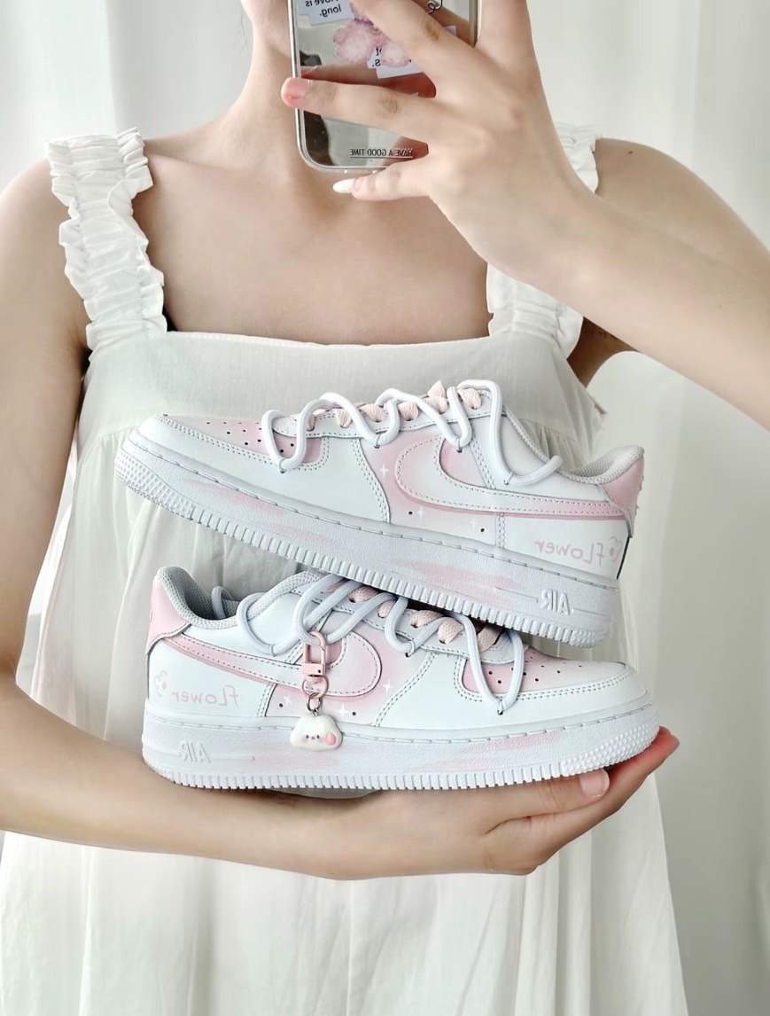 Nike Air Force 1 Low GS 白粉 櫻花粉 蜜桃雲朵 DH2920111(Team88-蜜桃雲朵S-BOX)